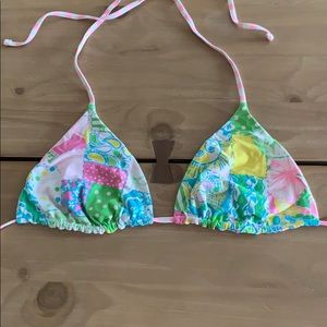 Lilly Pulitzer Patchwork Reversible Bikini Top L